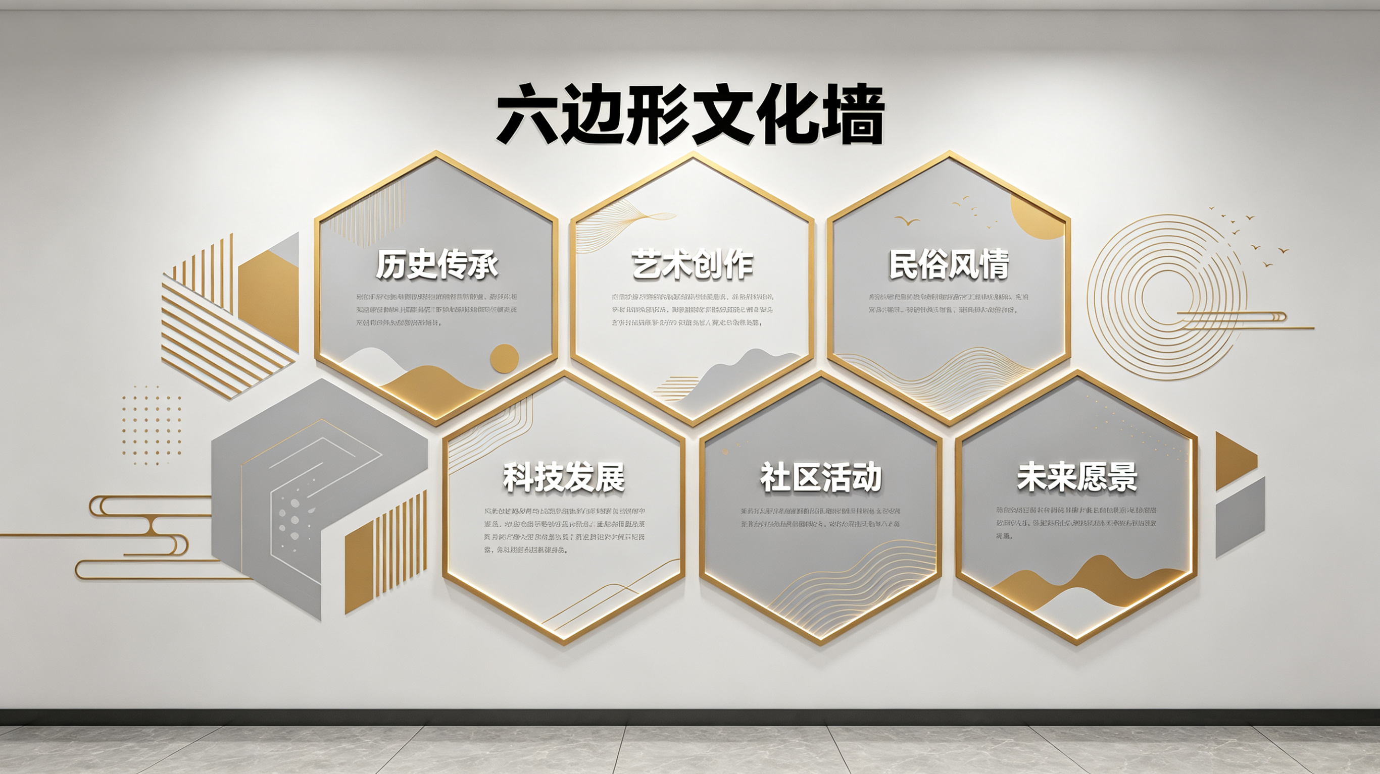 富宁企业文化墙 | 六边形信息美学